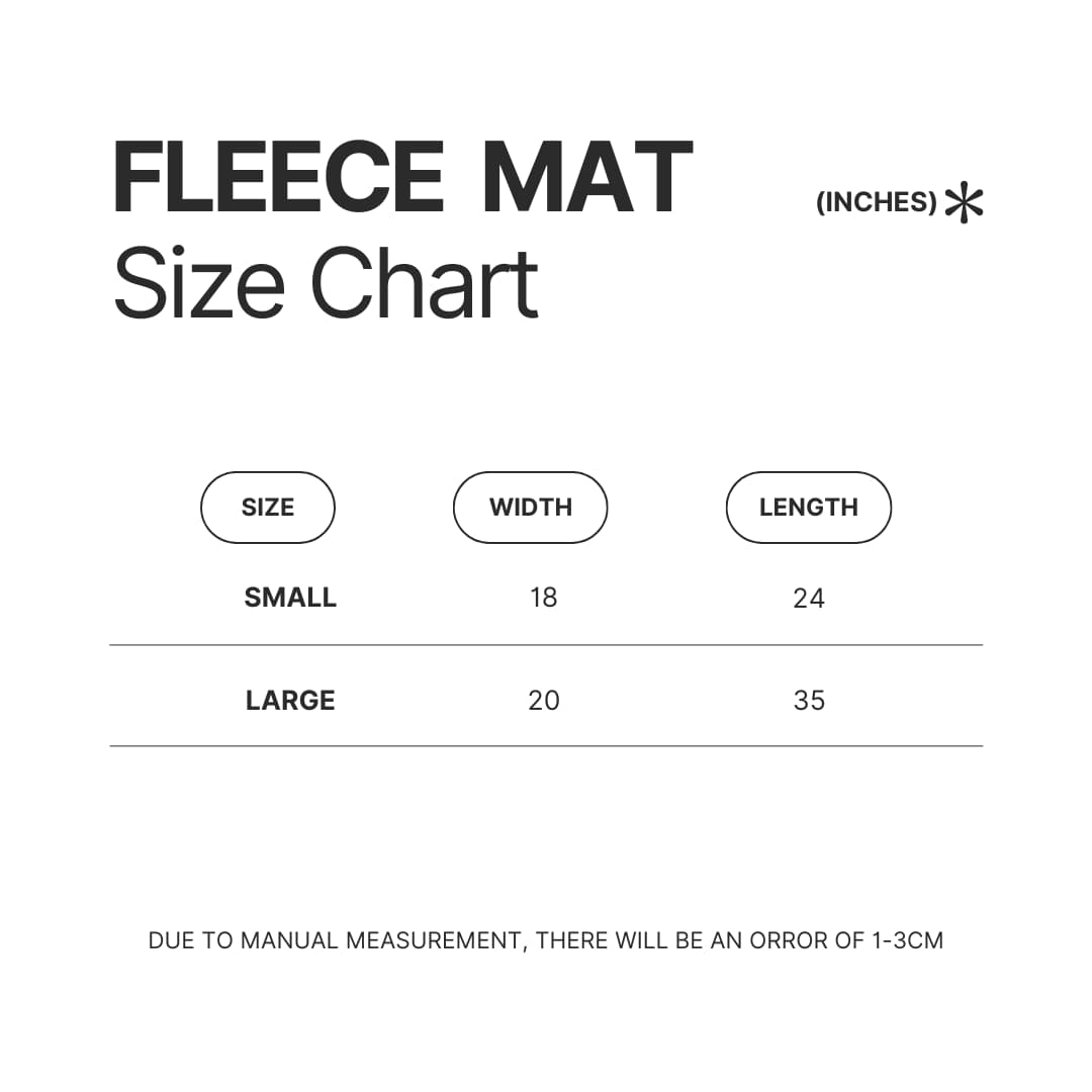 Fleece Mat Size Chart - King of the Hill Store