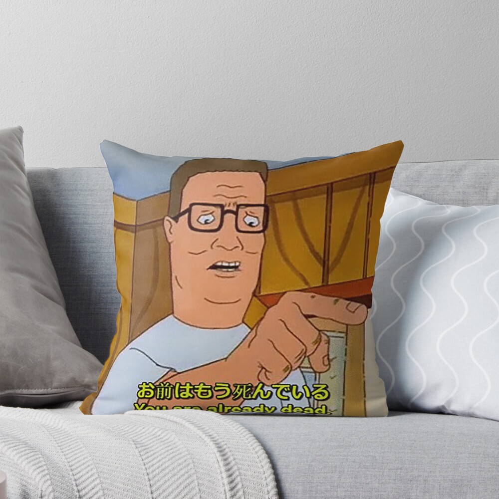 Hank Hill Fist Of The North Star Parody Throw Pillow